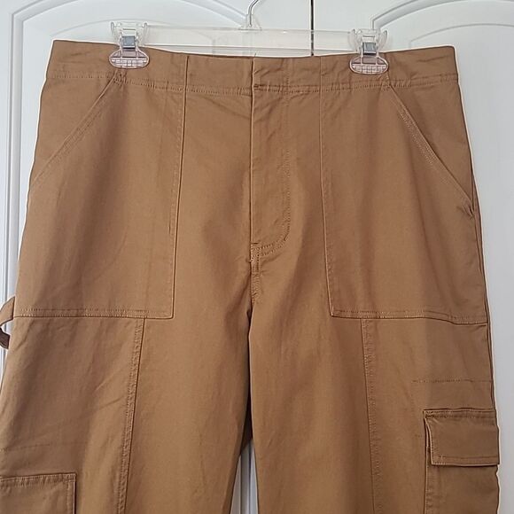 Abercrombie & Fitch Relaxed Cargo Pant 100% Cotton Brown Size 14 32 Waist - Picture 4 of 16